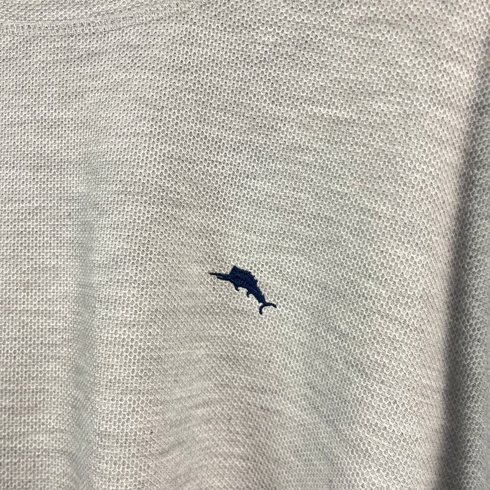 Tommy Bahama Waffle Knit Long Sleeve Thermal Pullover Lounge Gray Men's XXL - Picture 3 of 9